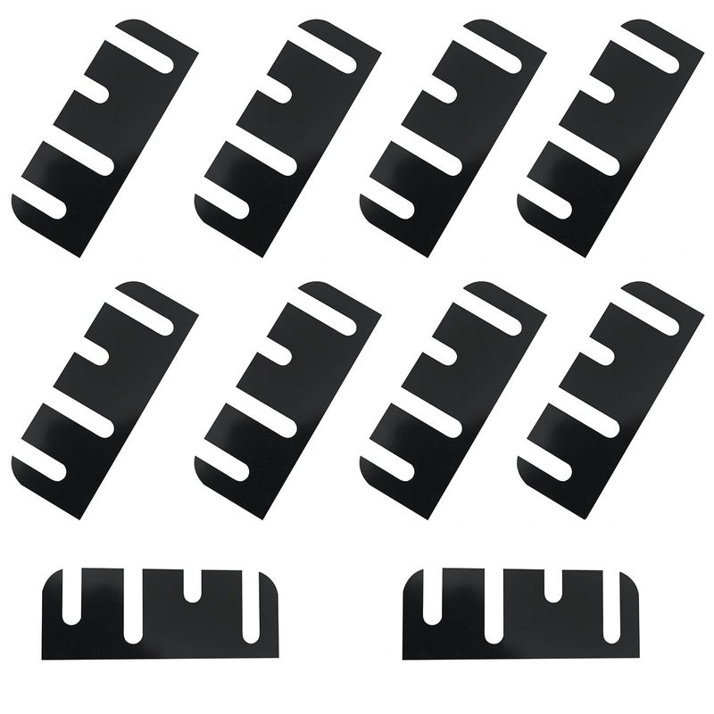 CHENJIN 10PCS 4 Inch Plastic Door Hinge Shims 38.4x101.6x1mm Door Alignment Fixing Metal Plates for Repair Kits Black - Image 1